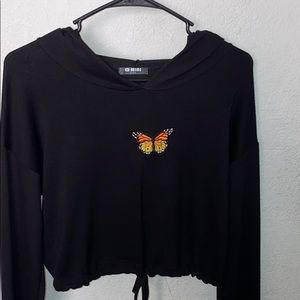 Sleep wear cropped hoodie